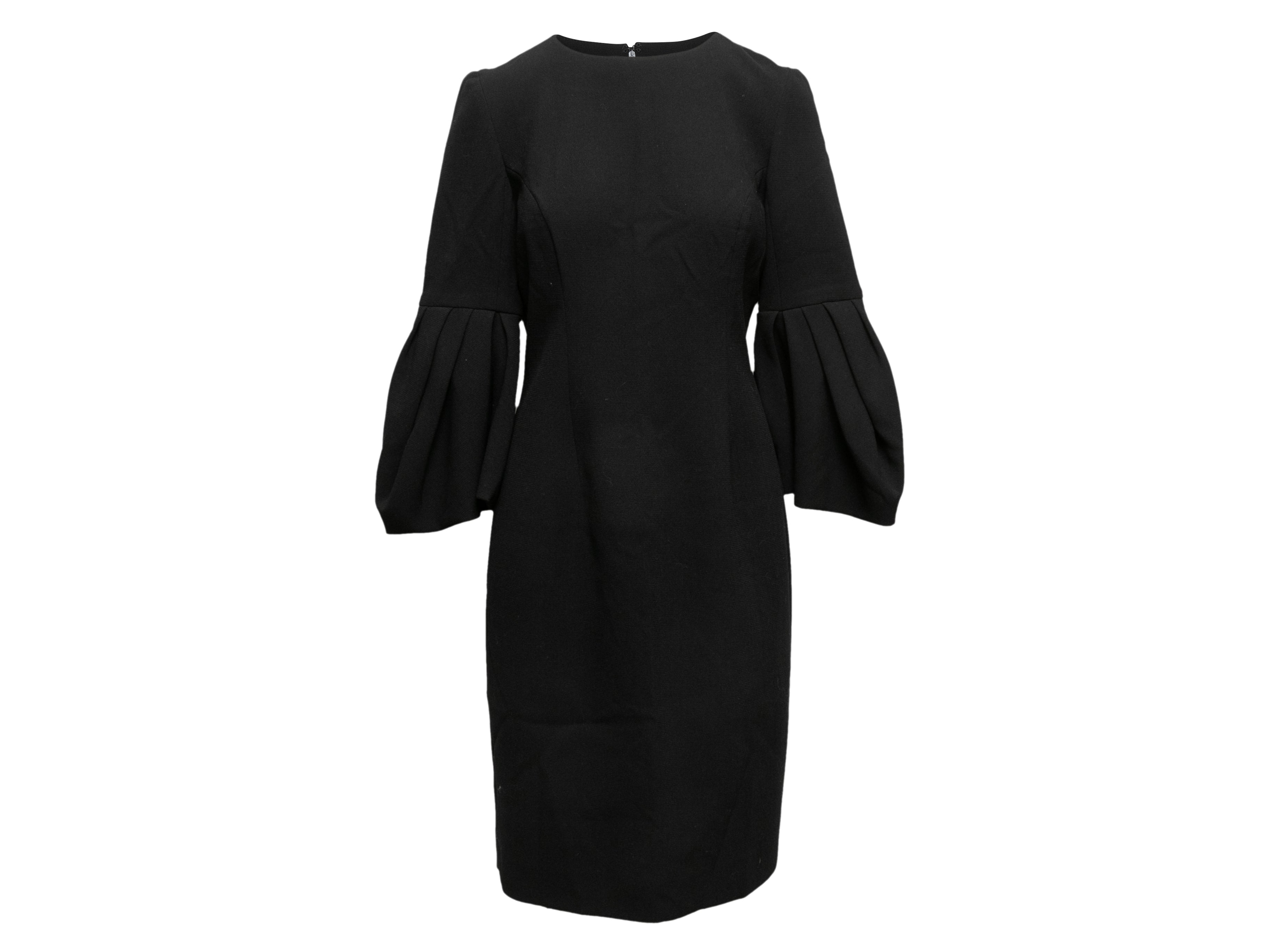 Black Carolina Herrera Virgin Wool Dress Size US 10 - Designer Revival