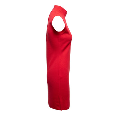 Red Max Mara Virgin Wool Sleeveless Dress Size US M - Designer Revival