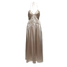 Beige Jonathan Simkhai Satin Halter Dress Size US 0 - Designer Revival