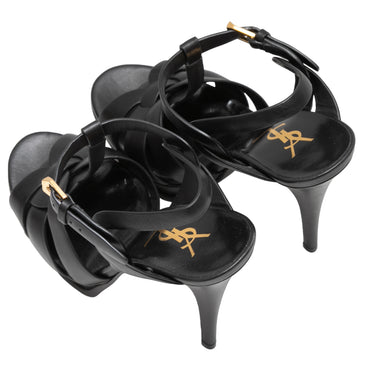 Black Yves Saint Laurent Tribute Platform Sandals Size 36.5 - Designer Revival