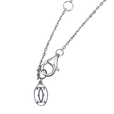 18K White Gold Cartier Diamond Solitaire Necklace - Designer Revival