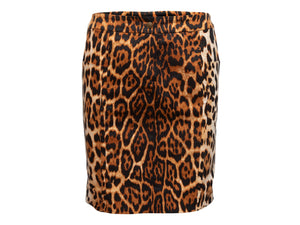 Brown & Black Christian Dior Leopard Print Skirt