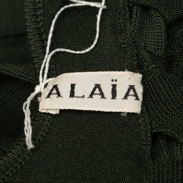 Dark Green Alaia Open Back Knit Dress Size US S