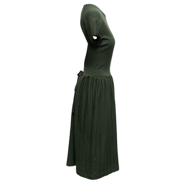 Dark Green Alaia Open Back Knit Dress Size US S