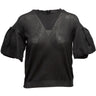 Black Lanvin Silk Short Sleeve Top - Designer Revival