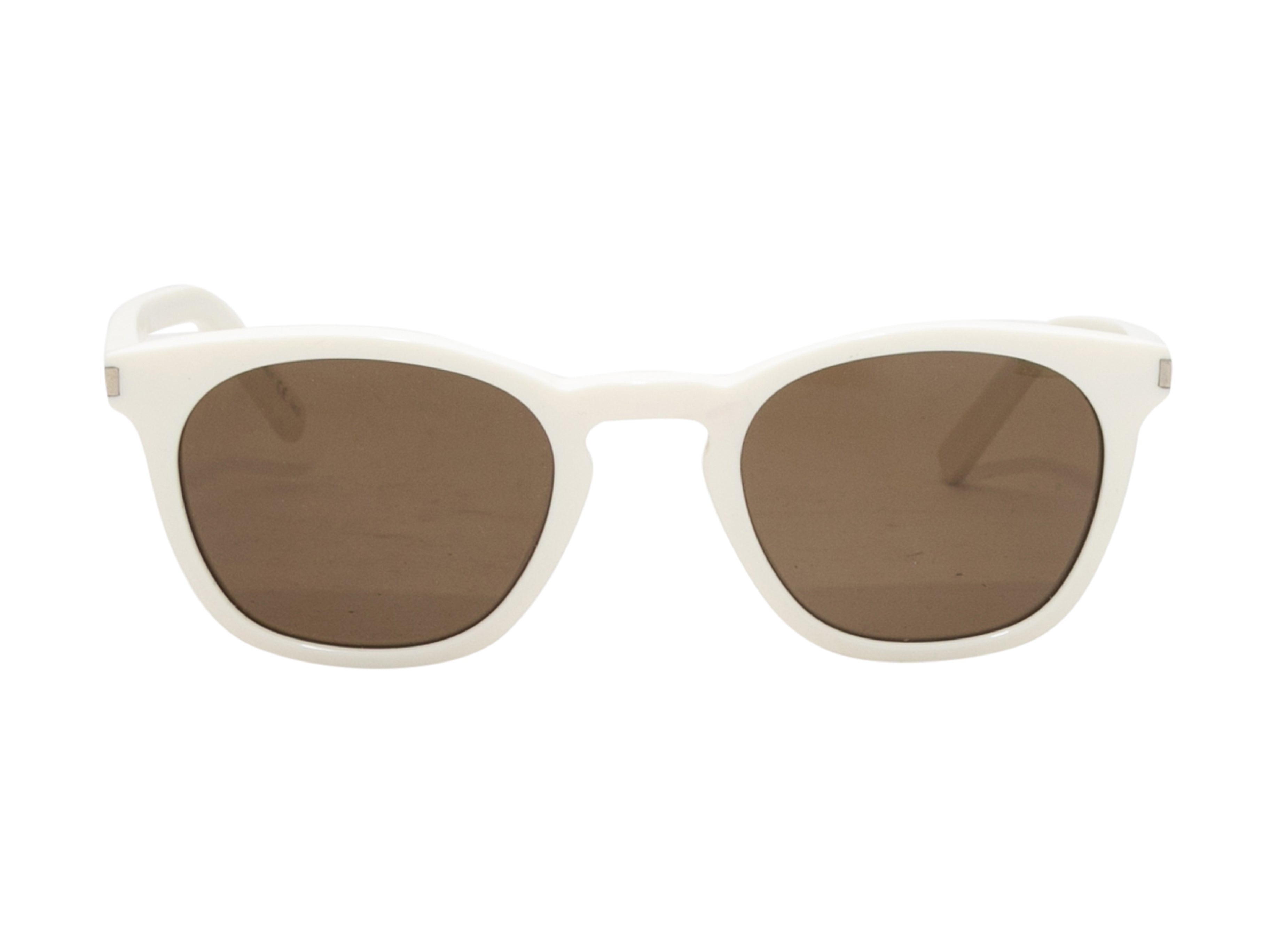 White Saint Laurent Wayfarer Sunglasses - Designer Revival