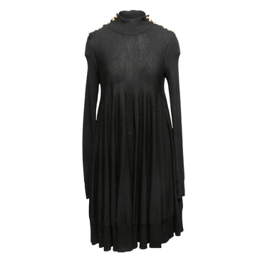 Vintage Black Alexander McQueen Lightweight Wool Dress Size US L - Designer Revival