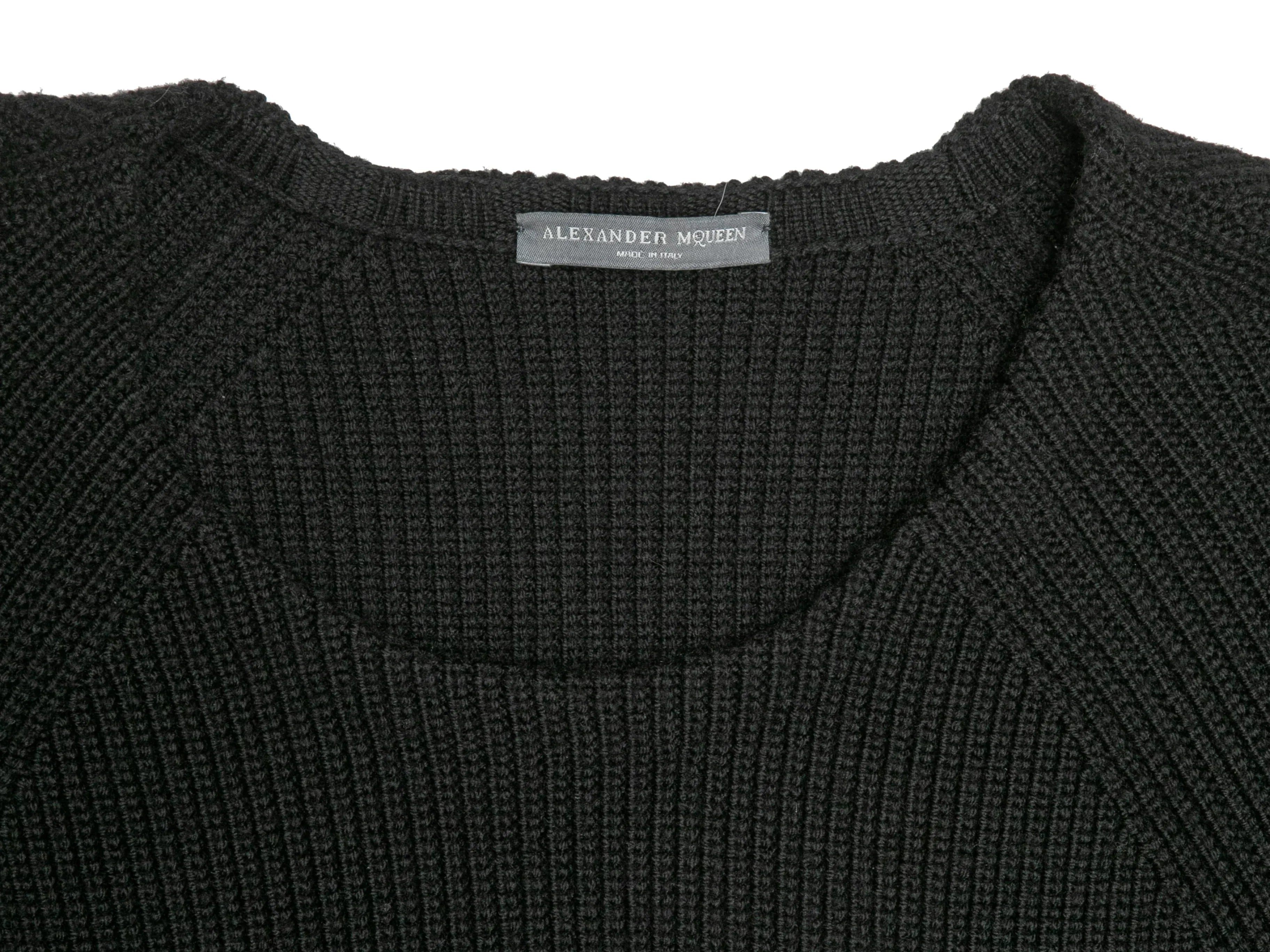 Black & White Alexander McQueen Wool A-Line Sweater Dress Size US XL - Designer Revival Black & White Alexander McQueen Wool A-Line Sweater Dress Size US XL - Designer Revival