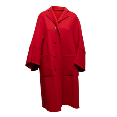 Vintage Red Chado by Ralph Rucci Wool Coat Size US L - Designer Revival