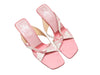 Vintage Pink & White Fendi Snakeskin Sandals