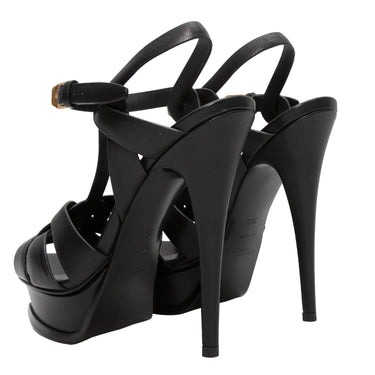 Black Yves Saint Laurent Tribute Platform Sandals Size 36.5 - Designer Revival