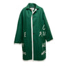 Dark Green & White Bode Garfield Downs Merino Wool Blanket Coat Size US S/M - Designer Revival