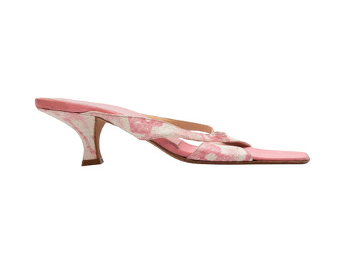 Vintage Pink & White Fendi Snakeskin Sandals