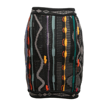 Vintage Black & Multicolor Cuggi Wool Knit Skirt Size US M - Designer Revival