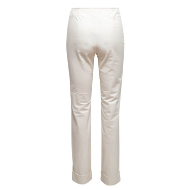 White Chanel Cuffed Straight-Leg Pants Size FR 36 - Designer Revival