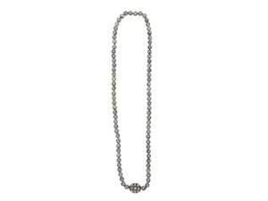 Grey & Silver Bavna Moonstone & Diamond Beaded Necklace