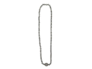 Grey & Silver Bavna Moonstone & Diamond Beaded Necklace