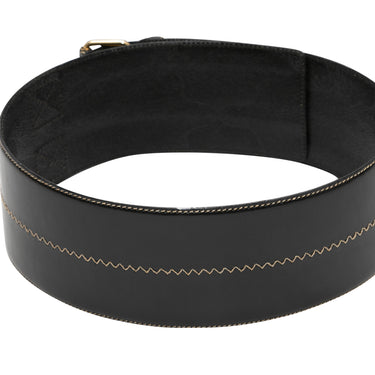 Vintage Black Gianfranco Ferre Wide Leather Belt Size US S - Designer Revival
