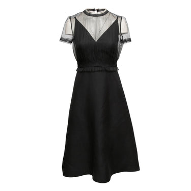 Black Valentino Tulle & Virgin Wool-Blend Cocktail Dress Size US 4 - Designer Revival