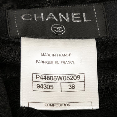 Black Chanel Sheer Lace Pants Size FR 38 - Designer Revival