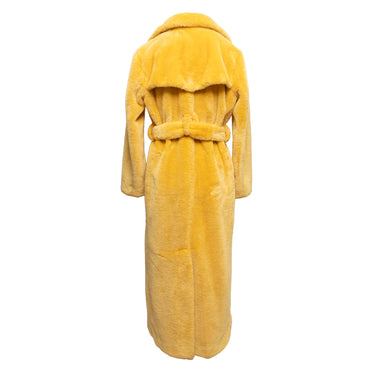Yellow Maison Atia Genevieve Faux Fur Coat Size 1 - Designer Revival
