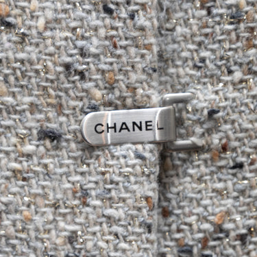 Vintage Grey Chanel Fall/Winter 1999 Wool Speckled Blazer Size FR 36