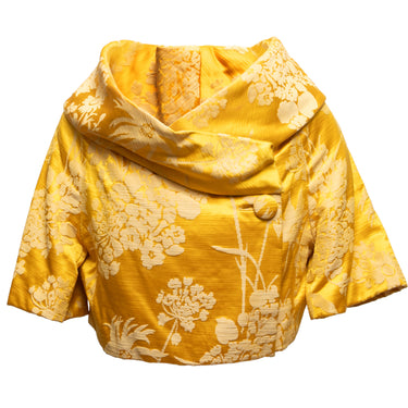 Vintage Yellow Branell Jacquard Bolero Size US M/L - Designer Revival