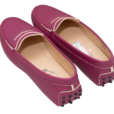 Purple Tod's Leather Driving Loafers Size 39 - Designer Revival