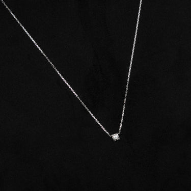 18K White Gold Cartier Diamond Solitaire Necklace - Designer Revival