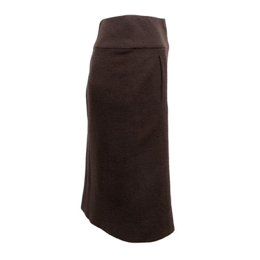 Vintage Brown Chanel Boutique Wool Skirt Size US M/L - Designer Revival