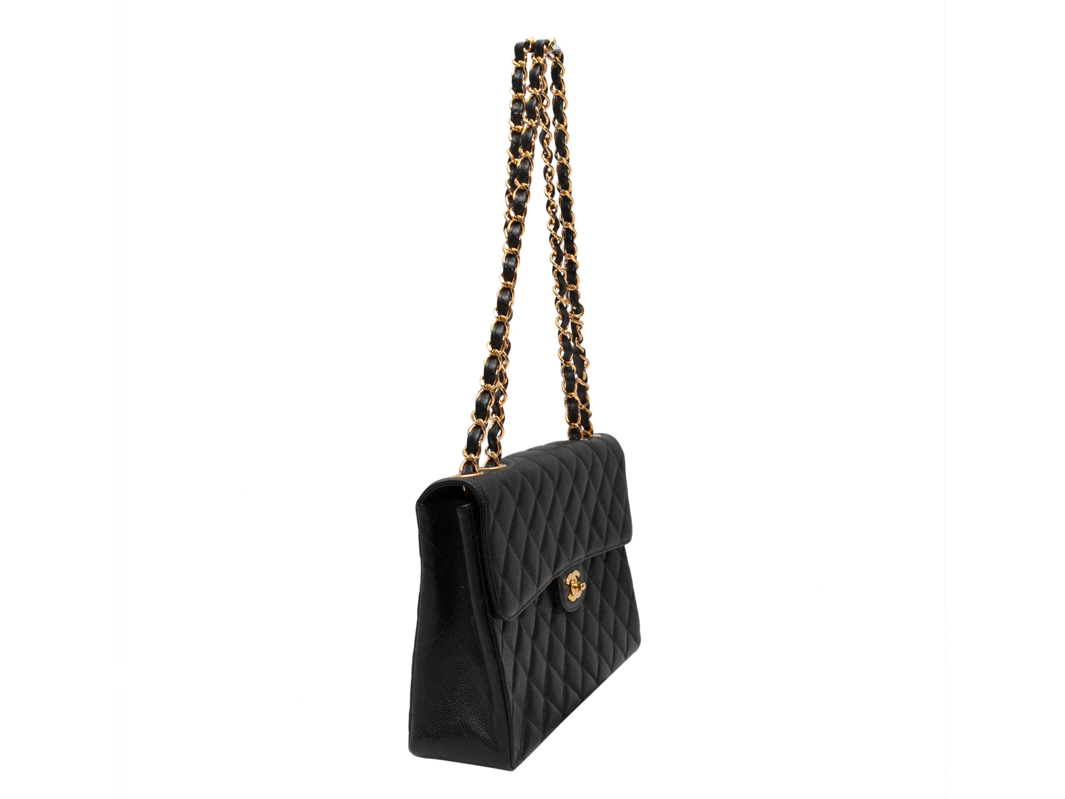 Black Chanel 2002-2003 Jumbo Classic Caviar Single Flap Bag – Designer  Revival