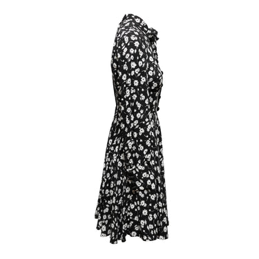 Black & White Dolce & Gabbana Floral Print Long Sleeve Dress Size EU 38 - Designer Revival