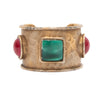 Gold & Multicolor Yves Saint Laurent Gemstone Cuff Bracelet - Designer Revival