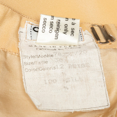 Vintage Beige Chanel Silk Midi Skirt Size FR 38 - Designer Revival
