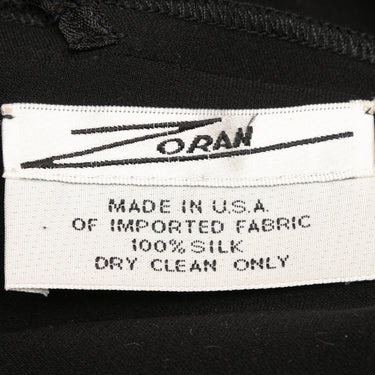 Vintage Black Zoran Sleeveless Silk Mini Dress Size US M - Designer Revival