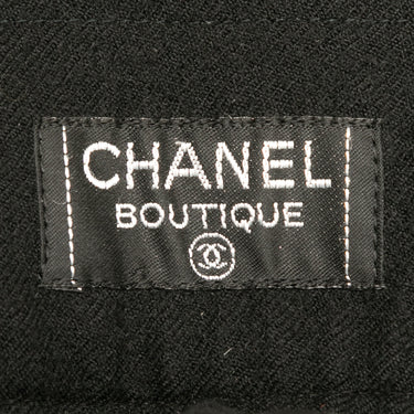 Vintage Black Chanel Boutique Wool Trousers Size US XS - Designer Revival
