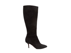 Black Christian Louboutin Suede Pointed-Toe Boots
