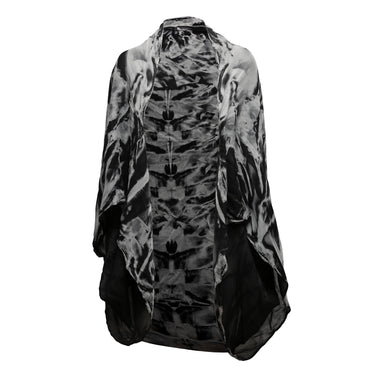 high Grey & Black Alexander McQueen Abstract Print Silk Shrug Size O/S - Atelier-lumieresShops Revival