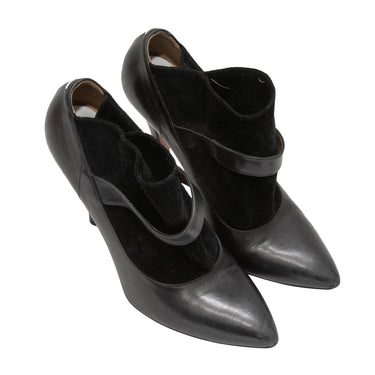 Black Maison Margiela Replica Pointed-Toe Booties Size 37 - Designer Revival