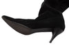 Black Gucci Pointed-Toe Suede Knee-High Boots