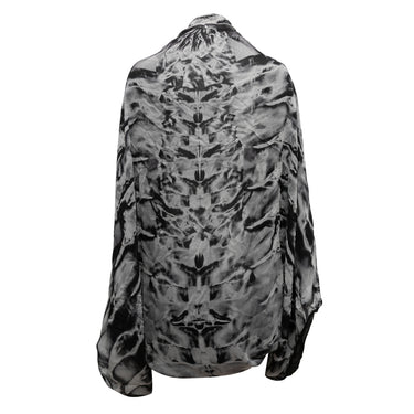 high Grey & Black Alexander McQueen Abstract Print Silk Shrug Size O/S - Atelier-lumieresShops Revival