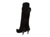 Black Gucci Pointed-Toe Suede Knee-High Boots