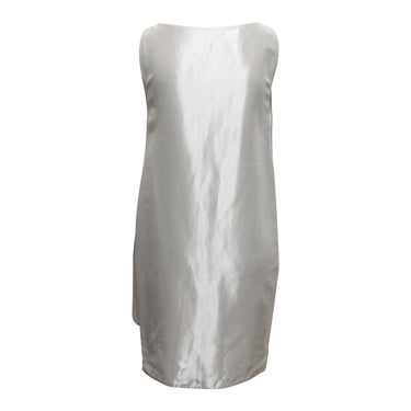 Vintage Silver Zoran Silk-Blend Mini Dress Size US M - Designer Revival