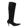Black Gucci Pointed-Toe Suede Knee-High Boots Size 39 - Designer Revival