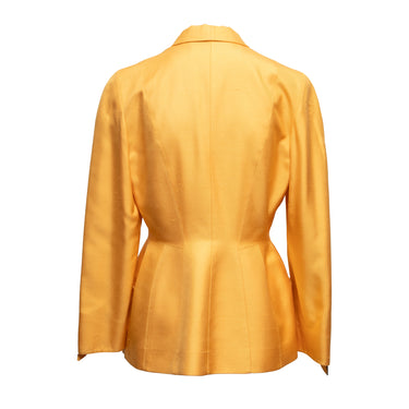 Vintage Yellow Thierry Mugler 1988 Silk Blazer Size FR 40 - Designer Revival