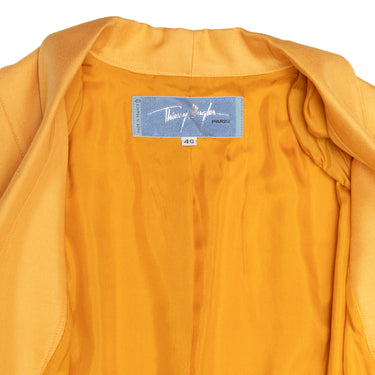 Vintage Yellow Thierry Mugler 1988 Silk Blazer Size FR 40 - Designer Revival