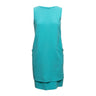 Turquoise Oscar de la Renta Resort 2015 Wool Dress Size US 4 - Designer Revival