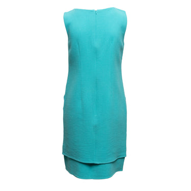 Turquoise Oscar de la Renta Resort 2015 Wool Dress Size US 4 - Atelier-lumieresShops Revival
