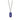 Sterling Silver Stacey Singer Blue Stone & Pave Diamond Pendant Necklace - Designer Revival