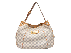 Cream Louis Vuitton Damier Azur Galleria Handbag